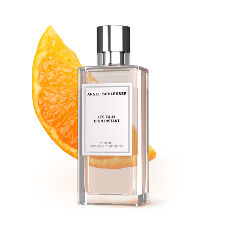 Angel Schlesser boccetta Vibrant Woody mandarin con spicchio di mandarino